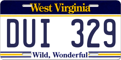 WV license plate DUI329