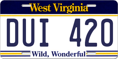 WV license plate DUI420
