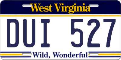 WV license plate DUI527