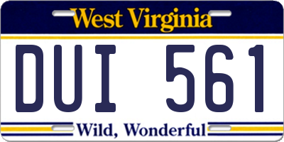 WV license plate DUI561