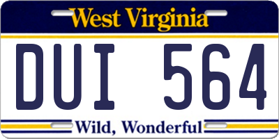 WV license plate DUI564