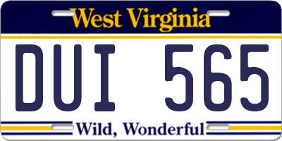 WV license plate DUI565