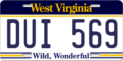 WV license plate DUI569