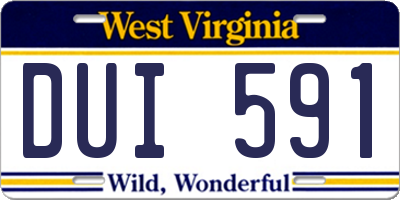 WV license plate DUI591