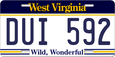 WV license plate DUI592