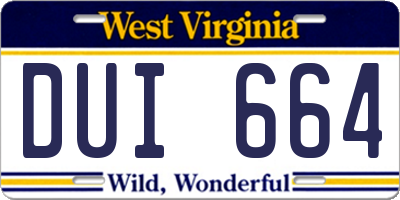 WV license plate DUI664