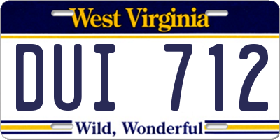WV license plate DUI712