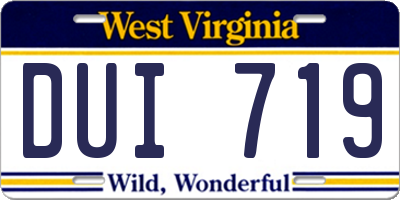 WV license plate DUI719