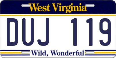 WV license plate DUJ119