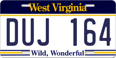 WV license plate DUJ164