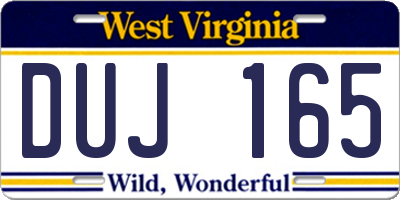 WV license plate DUJ165