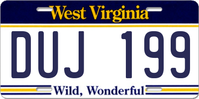 WV license plate DUJ199