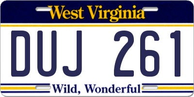 WV license plate DUJ261
