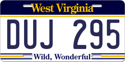 WV license plate DUJ295