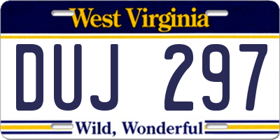 WV license plate DUJ297
