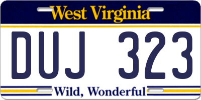 WV license plate DUJ323