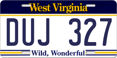 WV license plate DUJ327