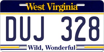 WV license plate DUJ328