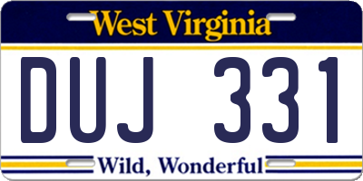 WV license plate DUJ331