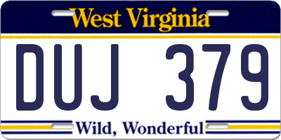 WV license plate DUJ379