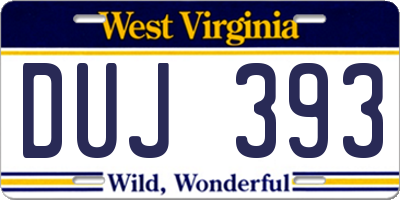 WV license plate DUJ393