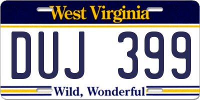 WV license plate DUJ399