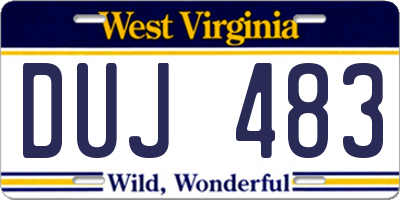 WV license plate DUJ483