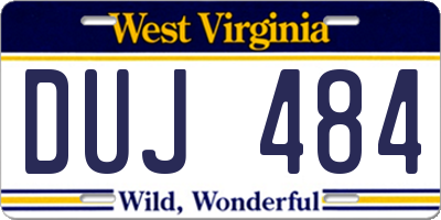 WV license plate DUJ484