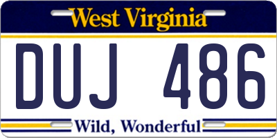 WV license plate DUJ486