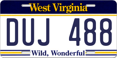 WV license plate DUJ488