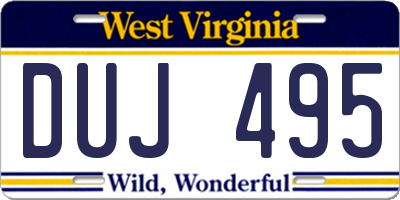 WV license plate DUJ495