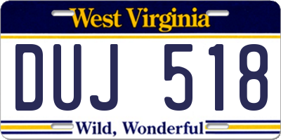 WV license plate DUJ518