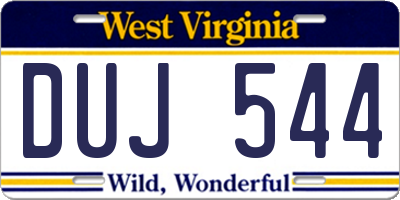 WV license plate DUJ544