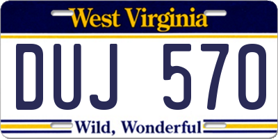 WV license plate DUJ570