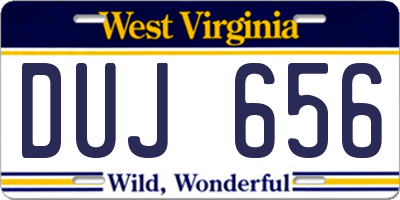 WV license plate DUJ656