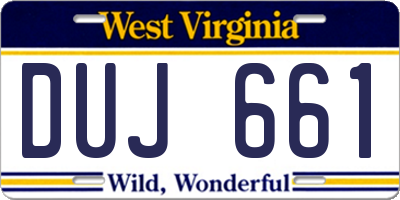 WV license plate DUJ661