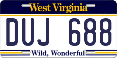 WV license plate DUJ688