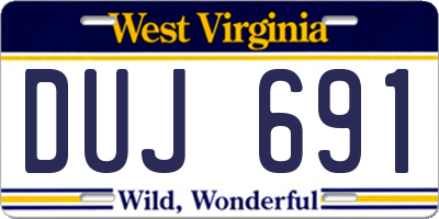 WV license plate DUJ691