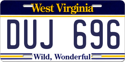 WV license plate DUJ696