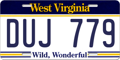 WV license plate DUJ779