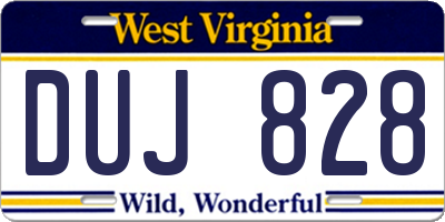 WV license plate DUJ828