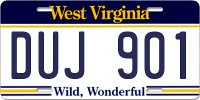 WV license plate DUJ901