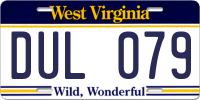 WV license plate DUL079