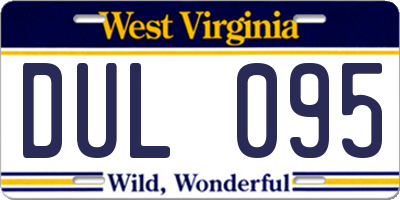 WV license plate DUL095