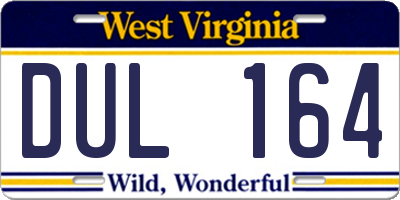 WV license plate DUL164