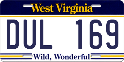 WV license plate DUL169