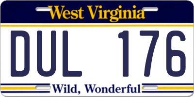 WV license plate DUL176