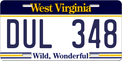 WV license plate DUL348