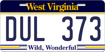 WV license plate DUL373