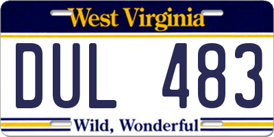 WV license plate DUL483